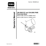 Toro CM-250E-PC 68001 Mixer manual cover