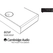 Cambridge Audio Azur 551P Preamplifier manual cover