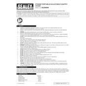 Sealey SG2000W Crane manual cover