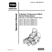 Toro Z Master Turbo Force 7500-D 74028 Mower