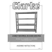 Clarke 6600728 CS4600BO 4-Shelf Industrial Boltless Shelving manual cover