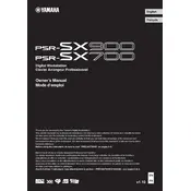 Yamaha PSR-SX900 Keyboard manual cover