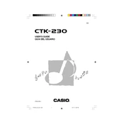 Casio CTK230 Keyboard manual cover