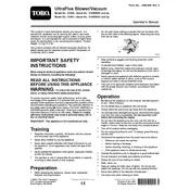 Toro UltraPlus 51558 Vacuum manual cover