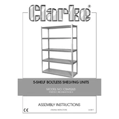 Clarke 6600762 CSM5265 30LG 5-Shelf Boltless Shelving Unit manual cover