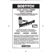 Bostitch F21PL Nailer manual cover