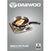 Daewoo Single Hot Plate SDA1731 Stove manual cover