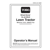 Toro Wheel Horse 16-44HXLE 71218 Tractor manual cover