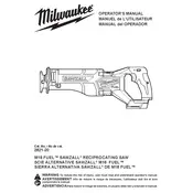 Milwaukee M18 Fuel 2821-20 Saw manual cover