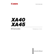 Canon XA40 manual cover