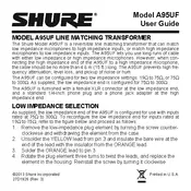 Shure A95UF Microphone manual cover