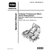 Toro Z Master 7500-D Series 72098 Mower