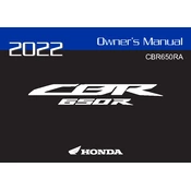 Honda CBR650RA 2022 Motorcycle manual cover