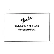 Fender Sidekick 100 Bass SK-100B Amplifier manual cover