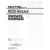 Rotel RCD-955AX CD Player manual cover