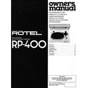 Rotel RP-400 Turntable manual cover