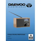 Daewoo Compact Wooden DAB FM AVS1322 Radio manual cover