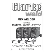 Clarke 6015205 MIG205TE Mig Welder manual cover