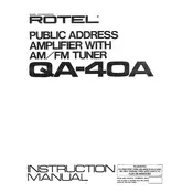 Rotel QA-40A Amplifier manual cover