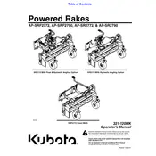 Kubota AP-SR2772 Rake manual cover