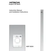 Hitachi HWF-800X Washing Machine manual cover