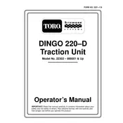 Toro Dingo 220-D Sitework 22302 Tractor manual cover