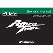 Honda Africa Twin CRF1100A 2022 Motorcycle manual cover