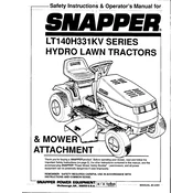 Snapper LT140H331KV Tractor manual cover