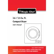 Magic Chef MCSDRY35W1 Washing Machine manual cover