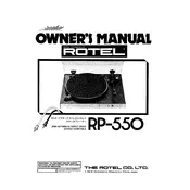 Rotel RP-550 Turntable manual cover