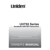 Uniden UH755 Series Transceiver manual cover