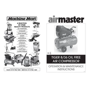 Clarke 2225345 Airmaster Tiger 8 36 Oil Free Air Compressor manual cover