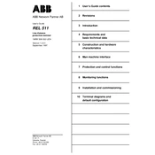 ABB REL 511 Protection Terminal manual cover