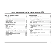 Saturn Outlook 2007 manual cover