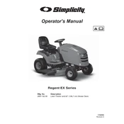 Simplicity Regent EX Series 2691132-00 Tractor manual cover