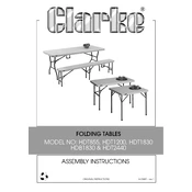 Clarke 3501000 HDT1830 Folding Tables manual cover