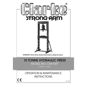 Clarke 7614025 CSA10EP 10 Tonne Hydraulic Press manual cover