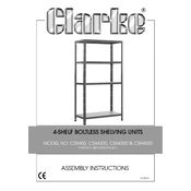 Clarke 660026 CSR4550 50BO 4-Shelf Boltless Shelving Unit manual cover