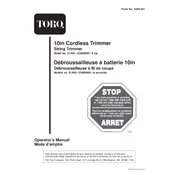 Toro 10-inch 51465 Trimmer manual cover