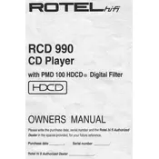 Rotel RCD-990 CD Player manual cover