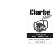 Clarke 1370060 Champ 262 230V Air Compressor manual cover