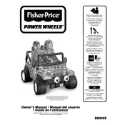 Power Wheels Mattel Jeep Wrangler Minnie Mouse BBM95 Toy manual cover