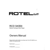 Rotel RCD-940BX CD Player manual cover