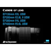 Canon Ultrasonic EF135mm f 2L USM manual cover