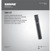 Shure SM137 Microphone manual cover