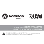 Horizon Fitness 7.4AT 2019 Treadmill manual cover