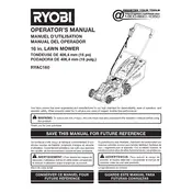 Ryobi RYAC160 Mower manual cover