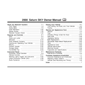 Saturn Sky 2008 manual cover