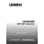 Uniden UH5040R Transceiver manual cover