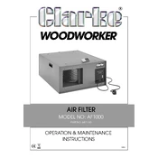 Clarke 6471160 AF1000 Air Filter manual cover